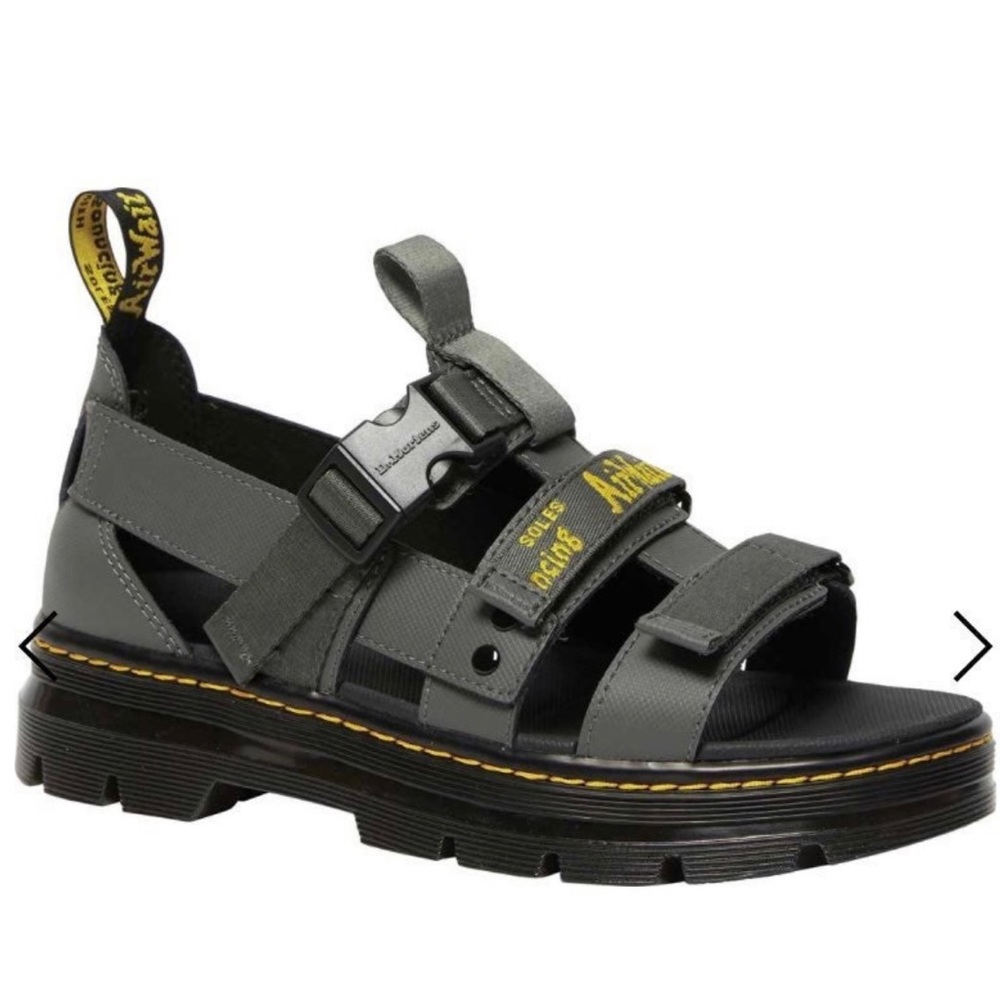 NEW Dr. Martens Pearson Unisex Men's 9 Women’s 10 Strap Sandals Gunmetal Gray